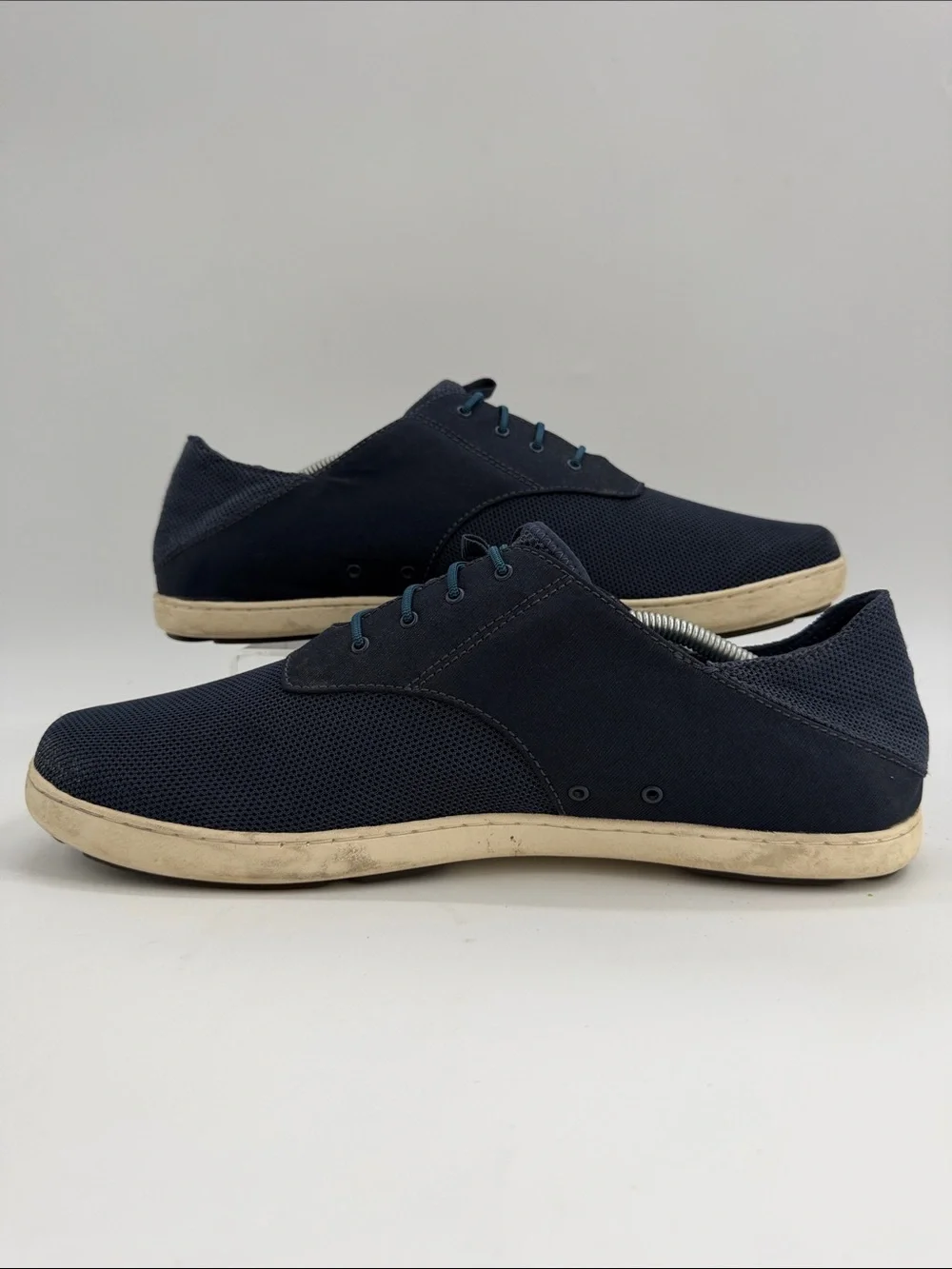 OluKai Mens Nohea Moku No Tie Boat Shoe Sz 12.0 Blue Slip On Convertible Sneaker